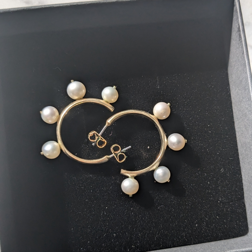 Pichulik Africa Garland Hoops Pearl and Brass
